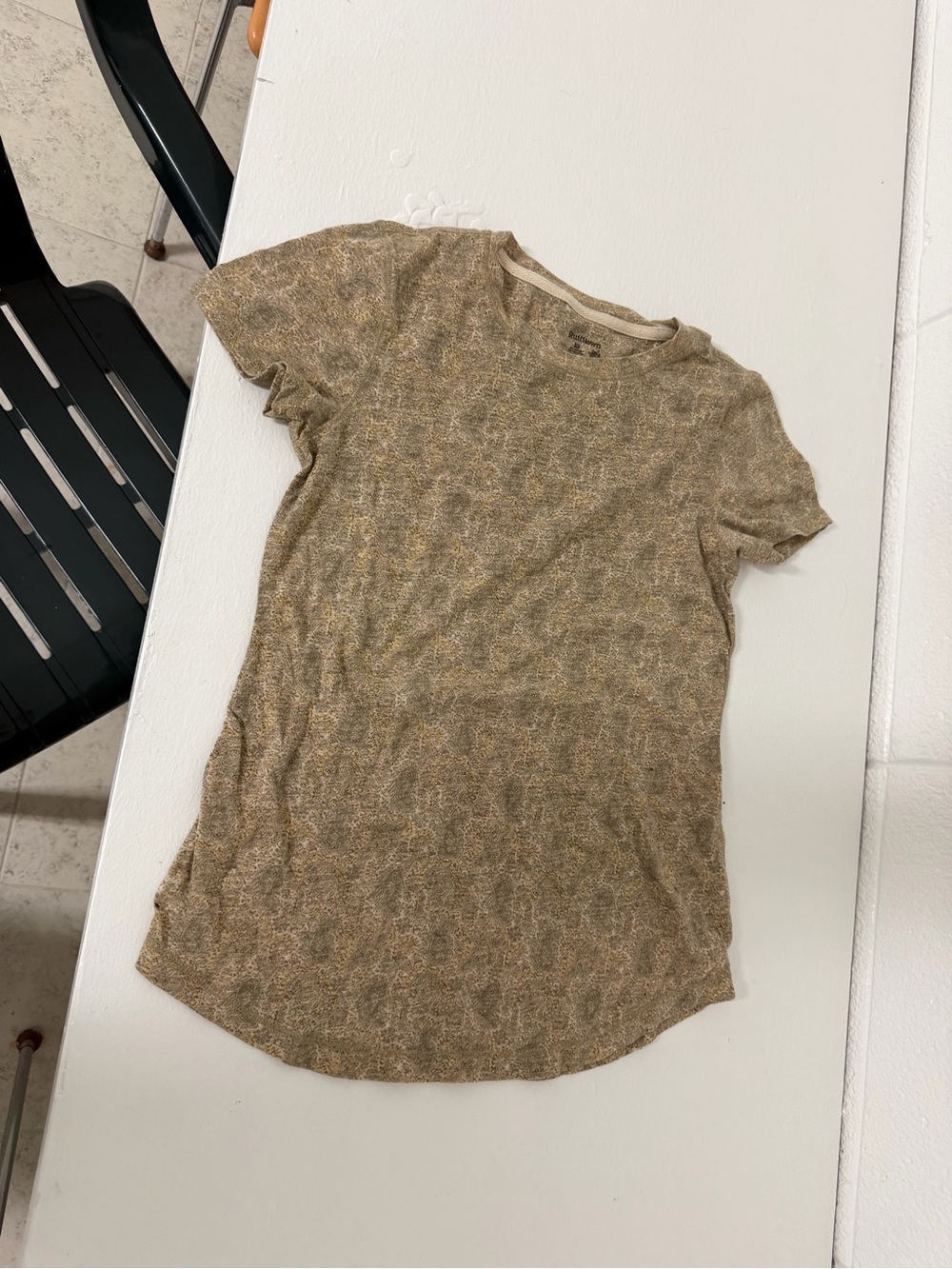 Ruff Hewn Short Sleeve Crewneck patterned XS Tee in Brown Melange Casual Summer